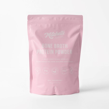 Mitchells Bone Broth Protein Powder Strawberry 500g